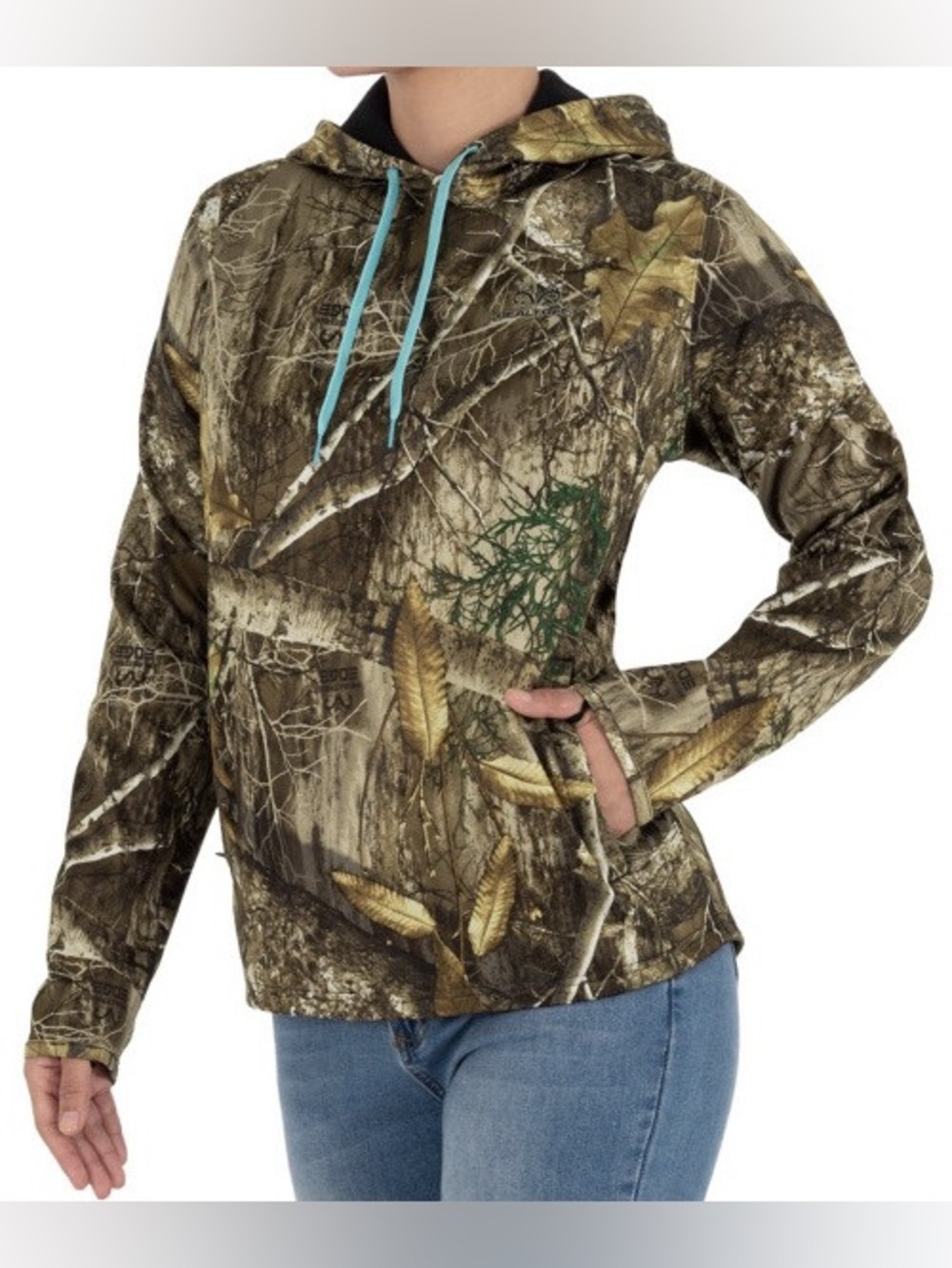 Camo Hooded Pullover - Green/Brown SIZE XL COMFY & WARM